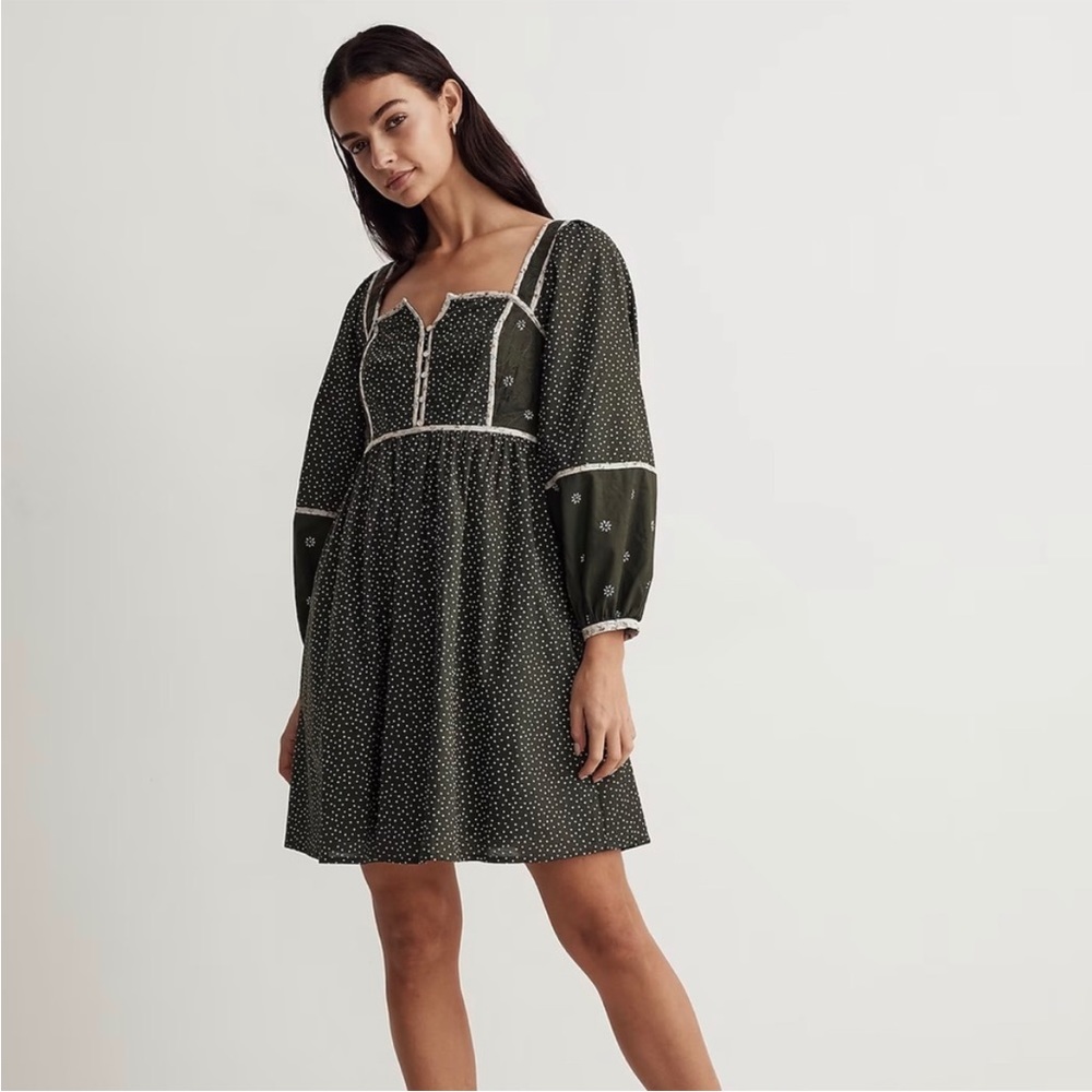 Madewell Floral Patchwork mini dress NWT 0